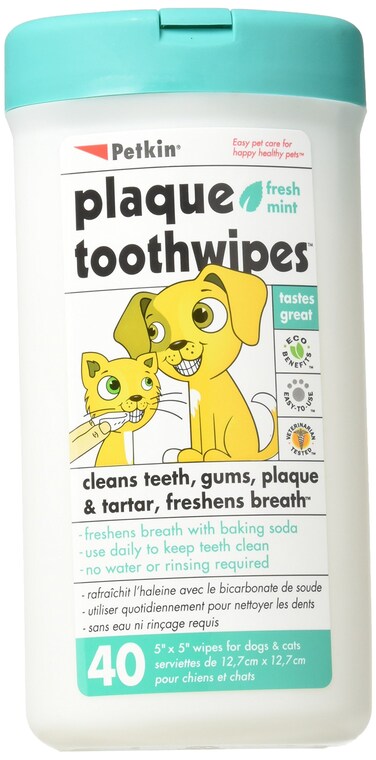 PETKIN Toothwipes DogsCa Size 40ct Toothwipes DogsCats 40ct