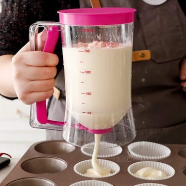 New manual batter dispenser Manual equalizer Dispensing tool Kitchen baking tool for making cupcakes and tarts for crepes waffles muffin mixes biscuits or any baked goods with measurement labels