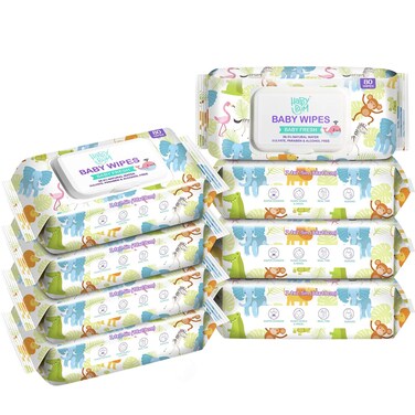 Baby Wipe  HAPPY BUM Baby Wet Wipes Baby Wipes Unscented 8 Packs 640 Count