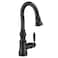 Moen Weymouth Matte Black One Handle Pulldown Bar Faucet S53004BL