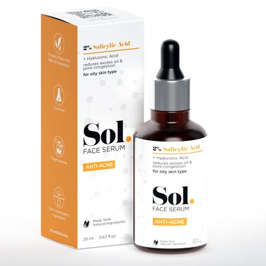 Sol 2 Salicylic Acid AntiAcne Face Serum With Hyaluronic Acid Base Reduces Excess Oil  Pore Congestion Prevents Acne Fragrancefree Nonirritating White 20 ml Pack of 1