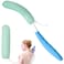 1535 Back Bath Brush with SpongeBack Scrubber Bath Mesh with AntiSlip Curved Long Handle Bath Body Brush for Elderly Aid Bathing and Shower