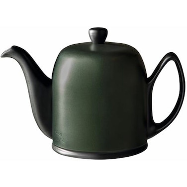 Degrenne  Luxury French Tea Pot  Salam Collection  6 Cups  Black with Emerald Lid