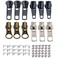 Drehdy 12 Pieces Black Bronze and Silver Zipper Sliders Zippe Sliders Zipper Pull Replacement for Metal Plastic and Nylon Coil Jacket Zippers
