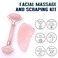 Jade Roller Face Roller and Gua Sha Set Skincare Tools 3 in 1 Facial Tool Set Natural Rose Quartz AntiAging Massager for Face Eye Neck Natural Beauty Skin Care Tools Body Muscle Relaxing