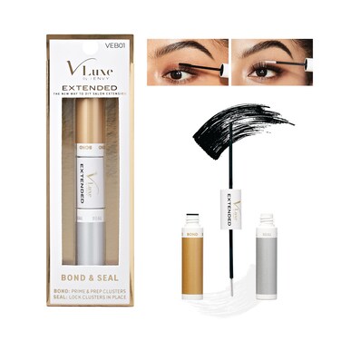 VLuxe Extended Collection DIY Eyelash Extension Demi Extended and Bond  Seal Set  Featherlight Synthetic Reusable Artificial Eyelashes Multipack Lash Clusters