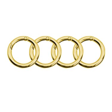 Still Awake 5 Pcs 60mm OD Spring Clip Round Carabiner Buckle Diameter O Ring Snap Clip Trigger Spring Keyring BuckleHooks Clip DIY Accessories for Key Chains Bag Purse and Handbag Gold 2inch