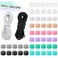 50 PCS Plastic Cord Locks with 22 Yards Elastic Shock Rope Toggle Double Hole Spring Rope Cord Locks Clip Ends Spring Stopper Sliding Fastener Buttons for Shoelace Replacement Sports Backpacks