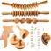 Mikako 10 in 1 maderoterapia kit Wood Therapy Massage Tools Wood Lymphatic Drainage Tool maderoterapia Colombiana Wood Therapy Set Maderotherapy Massage Set Wooden Roller Rope