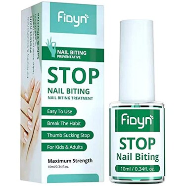 Fidyn No Bite Nail Polish Nail Biting Treatment with Bitter Polish to Help Quit Nail Biting For Life and Also Help Stop Thumb Sucking 10ml