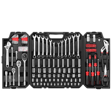 Eastvolt 248 Pieces Mechanics Tool Set General Purpose Mixed Sockets and Wrenches Hand Tool Set Auto Repair Tool Kit with Storage Case EVHT24801