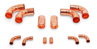 Copper Kit HVACR 38  78 Line Set Copper Fittings Kit air condition refrigeration liquid line  suction lines tubing pipes  ACR2Couplings2 Long Turn 90s2Street LR 90s 999 Pure Copper