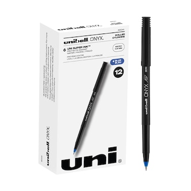 Uniball Onyx Rollerball Stick Pen 12 Pack 05mm Micro Blue Pens Gel Ink Pens  Office Supplies Pens Ballpoint Pen Colored Pens Gel Pens Fine Point Smooth Writing Pens