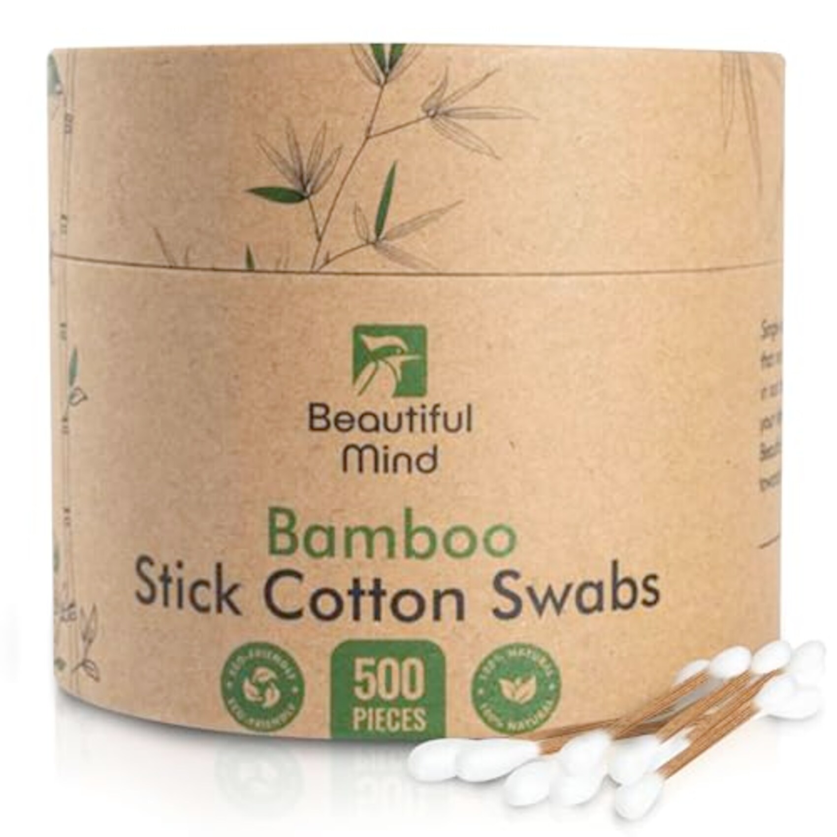 Buy Beautiful Mind Bamboo Cotton Swabs for Ears 500 Pack