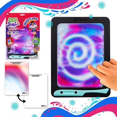 DoodleJamz JellyBoards  Squishy Drawing Pads Filled with NonToxic Sensory Gel  NoMess Fidget Art  ASMR  Reusable for Endless Artistic Creations Pink on Blue Gel