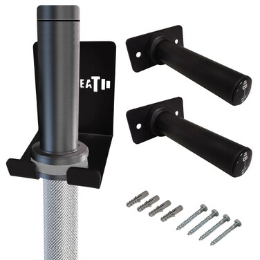 Weight Rack Barbell Bar Wall Mounted Weight Plate Rack as Barbell Rack Wall Mount Barbell Holder and Olympic Plate Rack for Gym organizer Home Gym Accessories for Fitness Athletics and Exercise