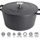 Babish Round Enamel Cast Iron Dutch Oven wLid 6Quart Matte Black