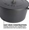 Babish Round Enamel Cast Iron Dutch Oven wLid 6Quart Matte Black