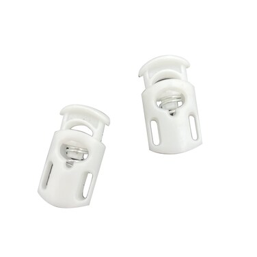 ZQMALL White Spring Cord Lock  Plastic Toggle Stopper  Cordlock Stoppers for 5mm Cord Paracord Drawstrings Bags Shoelaces Clothing More  15x27mm 20 Q024