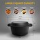 EDGING CASTING 2in1 PreSeasoned Cast Iron Dutch Oven Pot with Skillet Lid Cooking Pan Cast Iron Skillet Cookware Pan Set with Dual Handles Indoor Outdoor for Bread Frying Baking Camping BBQ 5QT
