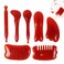 Vanchief 7Pcs Gua Sha Massage Tools Natural Resin Amber Guasha Scraper Facial Tendon Stick Eye Beauty Stick Acupuncture Scrapper For Facial And Body Massage Health Care Beauty Scrape Plate Agate Red