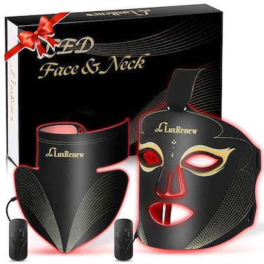 LuxRenew US Red Light Therapy Mask Led Mask Light Therapy for Face  Neck Nearinfrared Light 850nm and Red Light 630nm 5 Gears Energy Adjustment Black