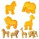 4 Piece Set Animal Cookie Cutters Zoo Animals Cookie Cutters Fondant Cutters Shapes Perfect for Baking Elephant Giraffe Lion Zebra Shapes Cookie Cutter DIY Baking Mold for Kids