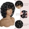 KEAT Wigs for Black Women 14 Short Curly Kinky Wig with Bangs Black Big Curly Afro Wigs for African American Cute Natural Synthtic Soft Wigs for Daily Party K001BK