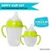 Soft Spout Transition Sippy Cup Kit for Comotomo Baby Bottles  Conversion Kit Fits 5 Ounce and 8 Ounce Bottles  Sippy Cup Baby Bottle Nipple with Weighted Straw and Bottle Handles 2 Pack Green