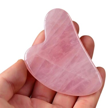 Rose Quartz Gua Sha Stone TOPMIN Massage Tool for Face and Body Treatment Relieve Muscle Tensions  Reduce Puffiness