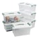 Yarebest 6pack Clear Latch Box 6 Quart Plastic Storage Box with Lid