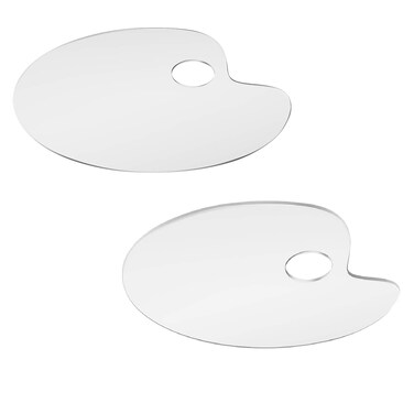TOYMIS 2pcs Clear Acrylic Paint Palette Transparent Oval Shaped Art Palette for DIY Art Craft Painting 118 x 79 Inches