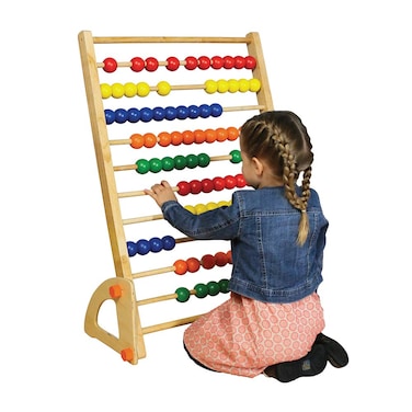 Constructive Playthings  WOW04 Giant Standing Abacus Oversized Wood Counting Frame for Kids