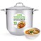NutriChef Stainless Steel Stock Pot188 Food Grade Heavy Duty InductionLarge Stew Simmering Soup See Through Lid Dishwasher Safe NCSP16 15 Quart Pot