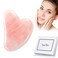 Geladyce Gua Sha Facial ToolNatural Stone Jade Roller Guasha Scraping Massage Tool for Body Physical Therapy and SPA Acupuncture Therapy Used for Face Eyes Neck and All Parts of The Body Pink