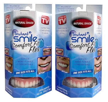 2 Pack  Instant Smile Natural Shade Comfort Fit Flex Veneers  Fix Your Smile from The Comfort of Your own Home in just Minutes Hand Crafted
