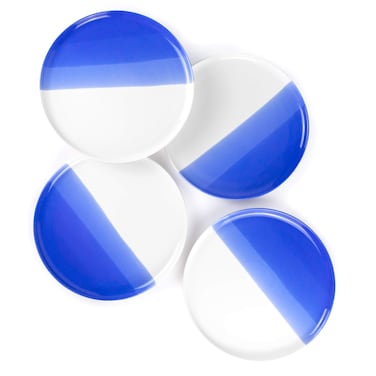 ModestHive Ombre Dinner Plates Oia Blue  1025 inch Porcelain Plates Set Ceramic Plate Set of 4  Ombre Dinnerware Collection  Oia Plates