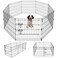 Artmeer Pet Playpen Puppy Playpen Kennels Dog Fence Exercise Pen Gate Fence Foldable Dog Crate 8 Panels 24 Inch Kennels Pen Playpen Options Ideal for Pet Animals Outdoor IndoorBlack 24x24
