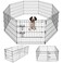 Artmeer Pet Playpen Puppy Playpen Kennels Dog Fence Exercise Pen Gate Fence Foldable Dog Crate 8 Panels 24 Inch Kennels Pen Playpen Options Ideal for Pet Animals Outdoor IndoorBlack 24x24