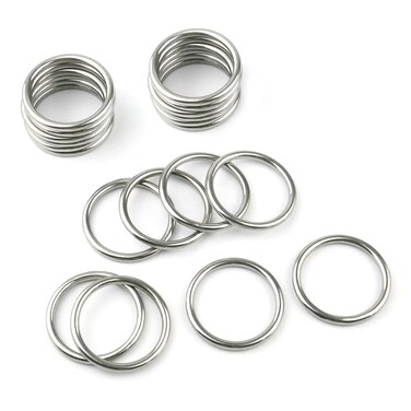 Hamineler 20 PCS Smoothing Welded 304 Stainless Steel ORing Welded Round Rings for Camping Belt Dog Leashes Luggage Accessories 4mm35mm ID
