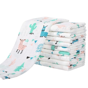 Yoofoss Muslin Burp Cloths 10 Pack Baby Washcloths Large 20X10 100 Cotton 6 Layers Super Soft and Absorbent  White