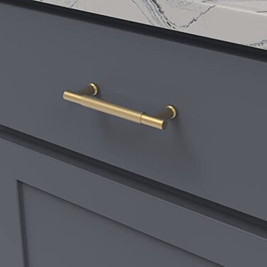 BelwithKeeler Verge Collection Pull 334 Inch 96mm Center to Center Brushed Golden Brass Finish