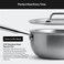 Misen Premium Saucier Pan with Lid  Stay Cool Handle  5Ply Stainless Steel Cookware  Gas Electric  Induction Cooking Thick Bottom Nonstick Interior Heats Evenly  3 Quarts