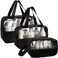 Hanging Travel Toiletry Bag for Men and Women  Makeup Bag  Waterproof Cosmetic Bag Travel Bag ShavingGroomingCosmeticToiletries Multifunction Cosmetics Organizer Accessories Pouch 3Pcs Black