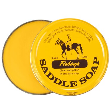 Fiebings Yellow Saddle Soap for Leather 35 oz Tin  Leather Cleaner  Conditioner to Soften Protect  Restore Leathercraft  Leather Soap for Car Seat Couch Shoe Purse Boot Bag  Saddles