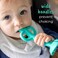 Busy Baby Teething Spoon  2in1 Teether and Training Spoon for Self Feeding Dishwasher Safe BPA Free Food Grade Silicone Pewter