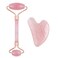 Gua Sha Massage Kit Rosy Finch Pink Jade Stone Guasha Roller Massager for Face Eye Neck Body Skin Care Tools Muscle Relaxing Prevents Wrinkles Reduce Puffiness