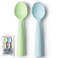 Miniware Silicone Baby Spoon for Training  BPA Free Baby Utensils  Baby Spoons Self Feeding 6 Months  100 Food Grade Silicone  Modern  Dishwasher Safe Toddler Spoons Aqua and Key Lime