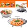 LHS Food Steamer Basket Stainless Steel Kitchen Steamer Collapsible Steamer Insert for Veggie Fish Seafood Cooking Expandable to Fit Various Size Pot 75 to 114 L