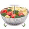 LHS Food Steamer Basket Stainless Steel Kitchen Steamer Collapsible Steamer Insert for Veggie Fish Seafood Cooking Expandable to Fit Various Size Pot 75 to 114 L